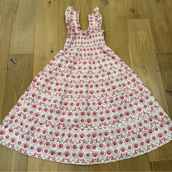 Hill House - Red and White Smocked Dress - XL - Picture 4 of 4